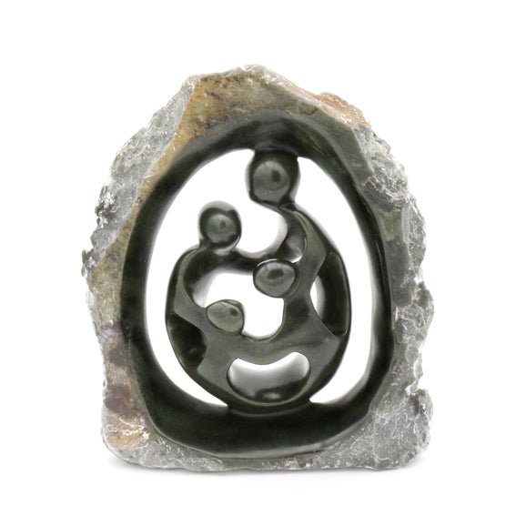 Chance Manyika -Family - Shona-Art Shop - Kunst Skulptur aus Stein, dekorativ für den Aussenbereich und Interior