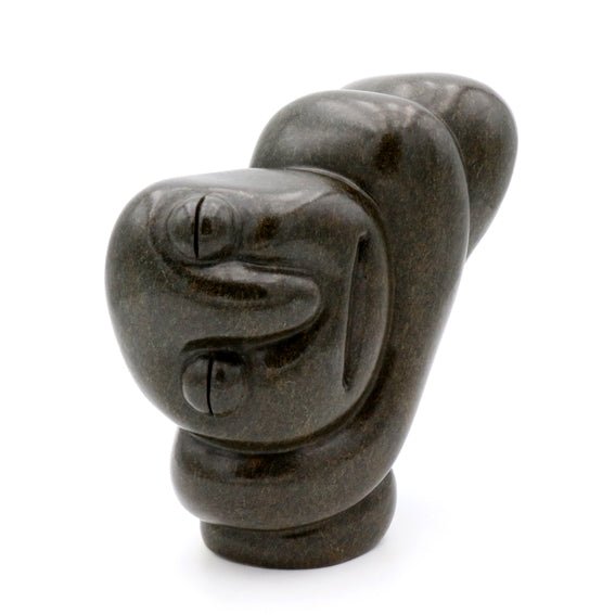 Fanizani Akuda - Schlange - Shona-Art Shop - Kunst Skulptur aus Stein, dekorativ für den Aussenbereich und Interior