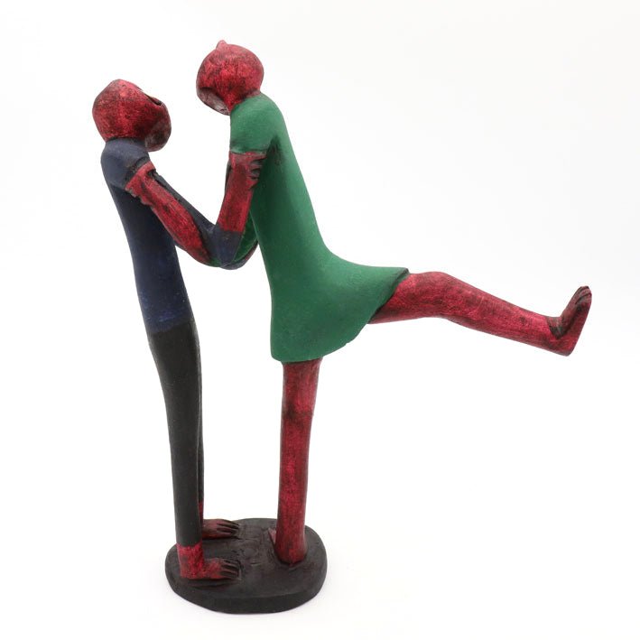 Methuseli Tshuma - Happy Couple - Shona-Art Shop - Kunst Skulptur aus Stein, dekorativ für den Aussenbereich und Interior