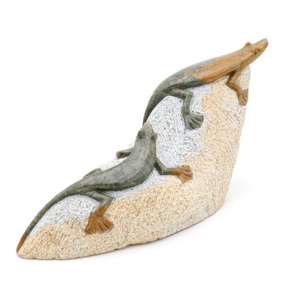 Ngoni Gatsi - Eidechsen - Shona-Art Shop - Kunst Skulptur aus Stein, dekorativ für den Aussenbereich und Interior