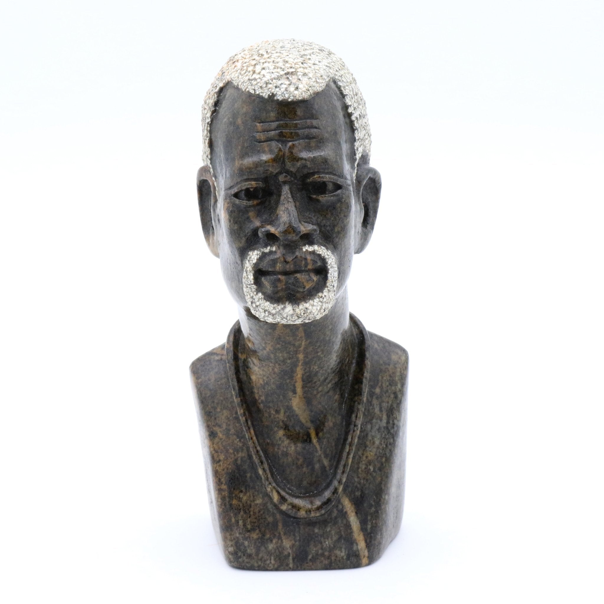 Obert Fidze -Mann - Shona-Art Shop - Kunst Skulptur aus Stein, dekorativ für den Aussenbereich und Interior