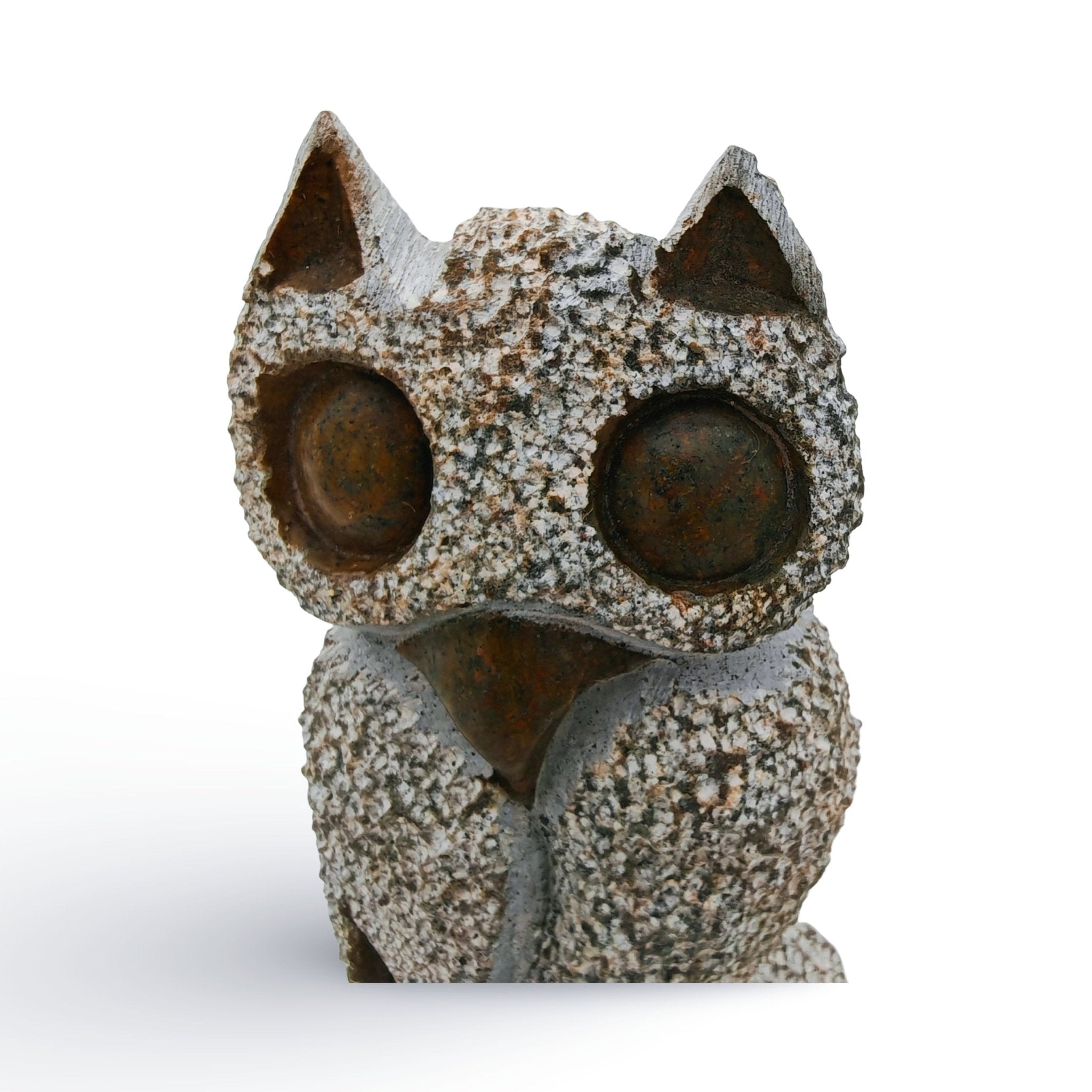 Charles Tom - Owl - Shona - Art Shop - Kunst Skulptur aus Stein, dekorativ für den Aussenbereich und Interior
