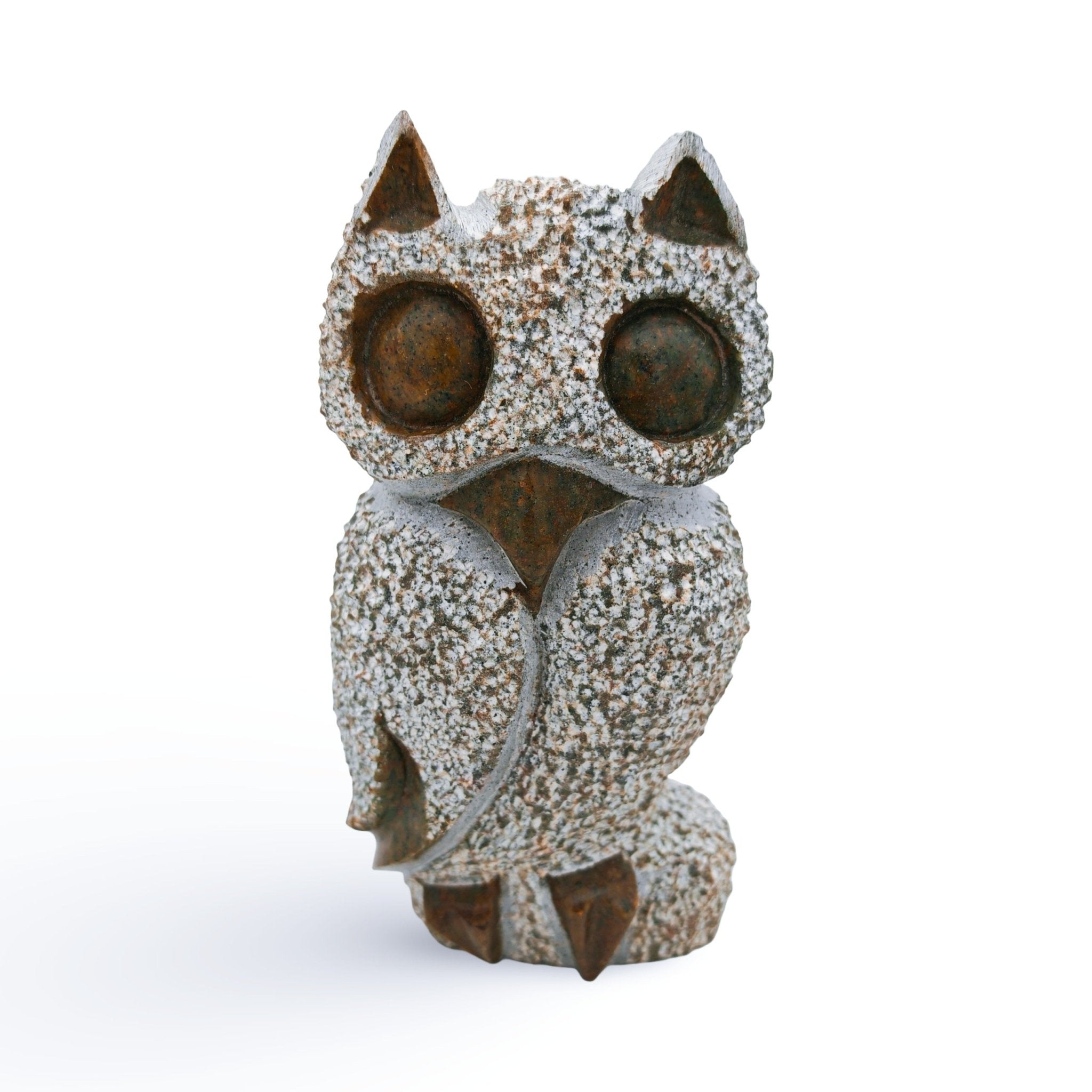 Charles Tom - Owl - Shona - Art Shop - Kunst Skulptur aus Stein, dekorativ für den Aussenbereich und Interior