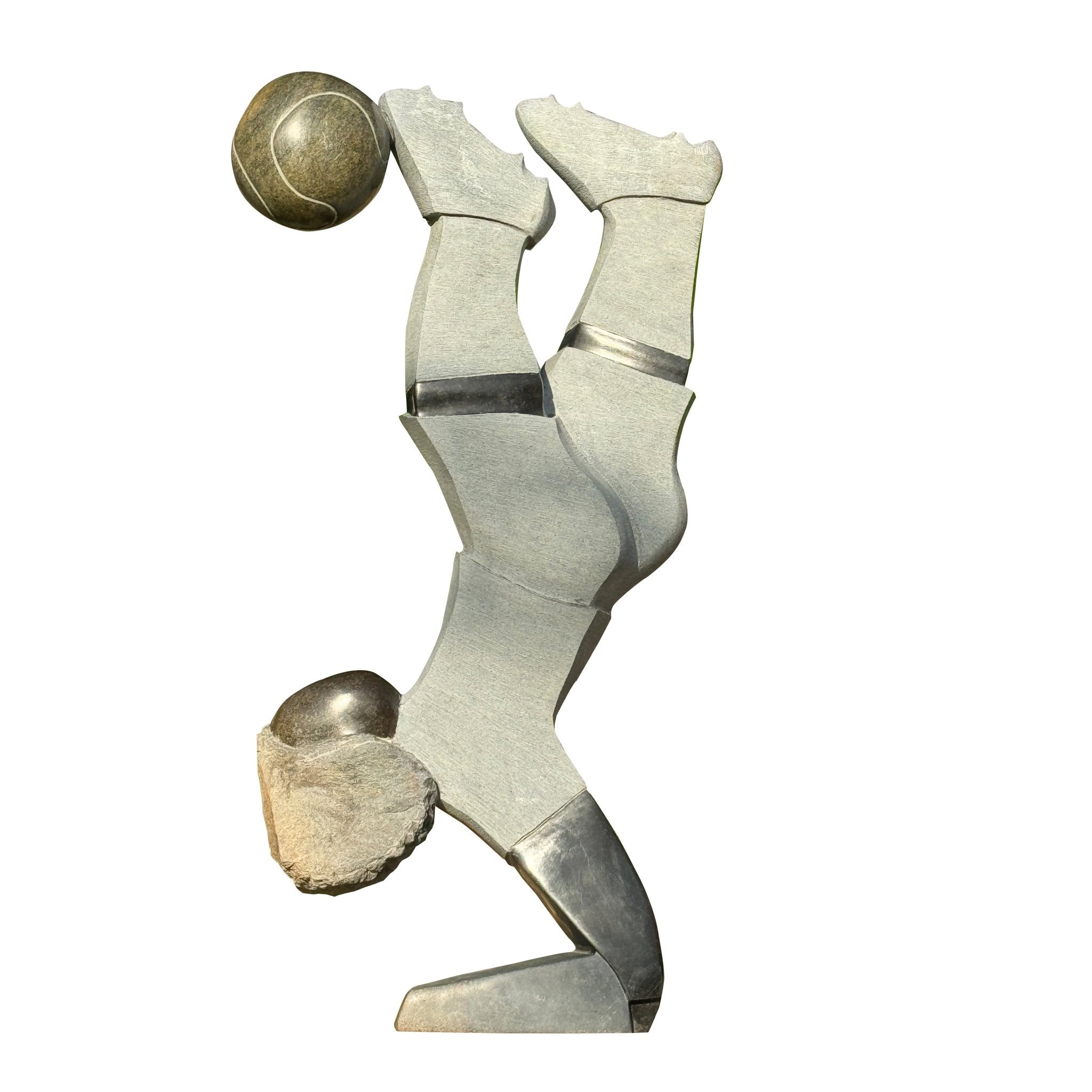 Dominic Benhura - Footballer 2 - Shona-Art Shop - Kunst Skulptur aus Stein, dekorativ für den Aussenbereich und Interior