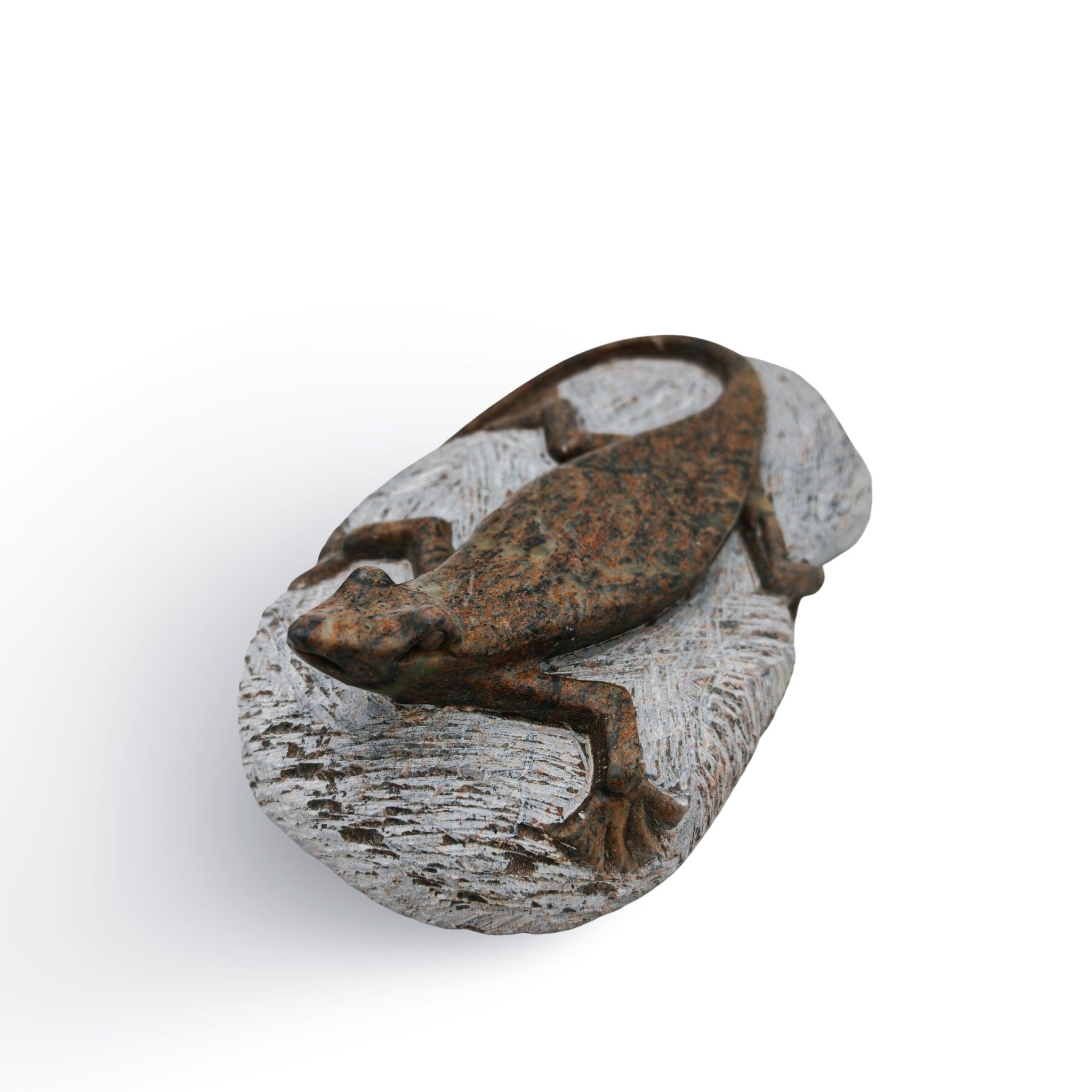 Ngoni Gatsi - Lizard - Shona - Art Shop - Kunst Skulptur aus Stein, dekorativ für den Aussenbereich und Interior