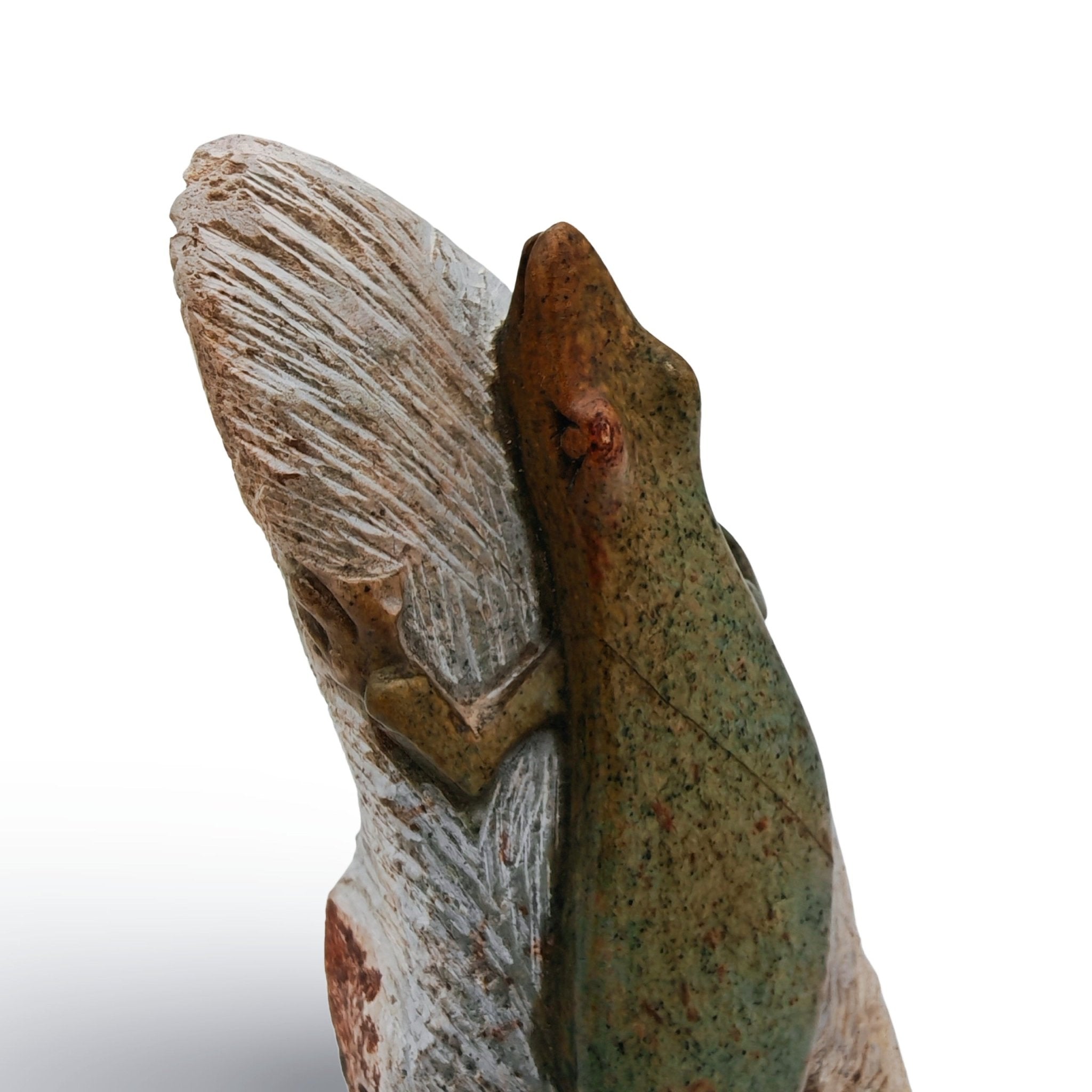 Ngoni Gatsi - Lizard - Shona - Art Shop - Kunst Skulptur aus Stein, dekorativ für den Aussenbereich und Interior