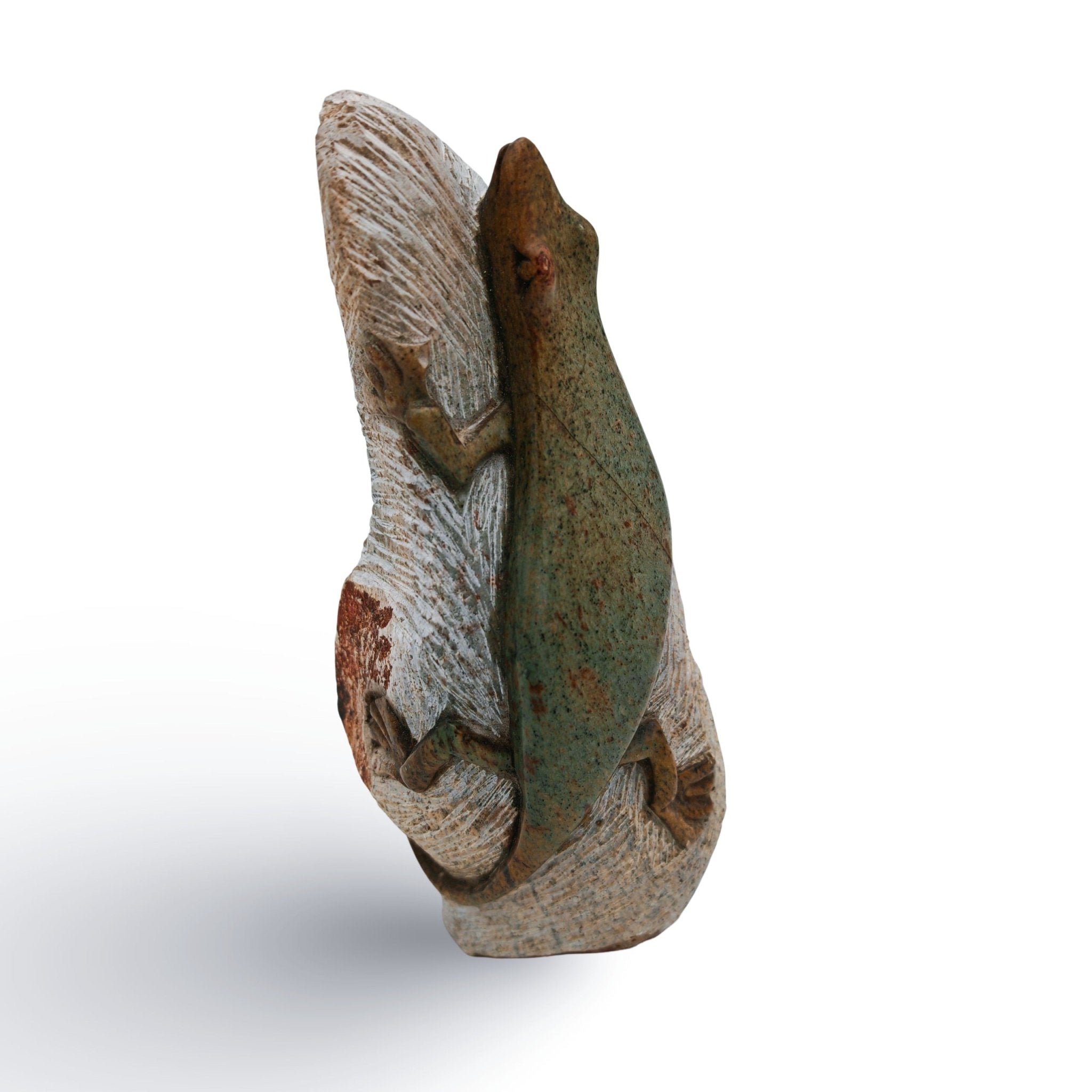 Ngoni Gatsi - Lizard - Shona - Art Shop - Kunst Skulptur aus Stein, dekorativ für den Aussenbereich und Interior