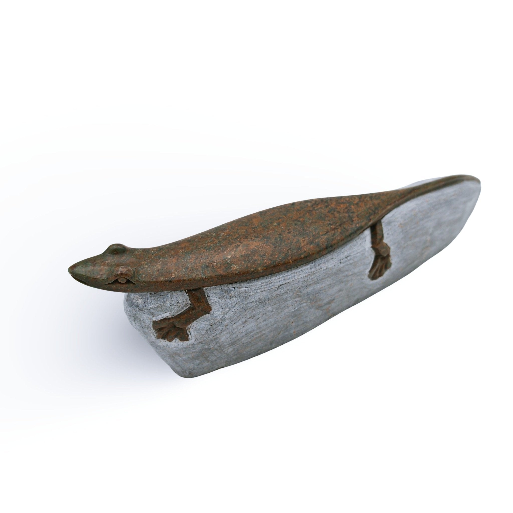 Ngoni Gatsi - Lizard - Shona - Art Shop - Kunst Skulptur aus Stein, dekorativ für den Aussenbereich und Interior