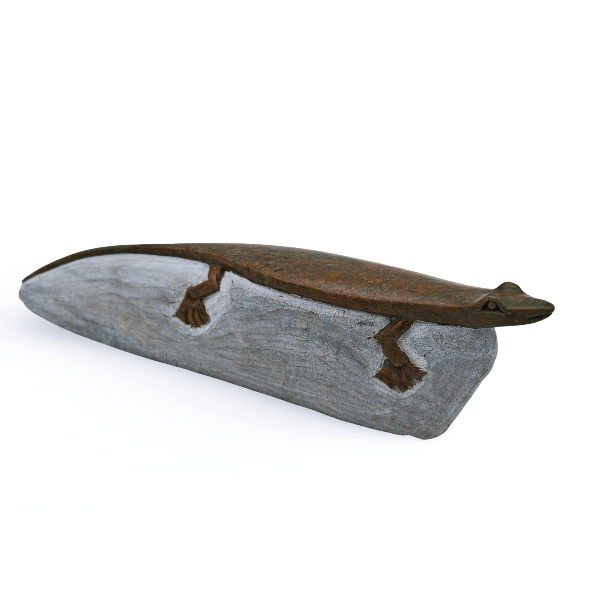 Ngoni Gatsi - Lizard - Shona - Art Shop - Kunst Skulptur aus Stein, dekorativ für den Aussenbereich und Interior