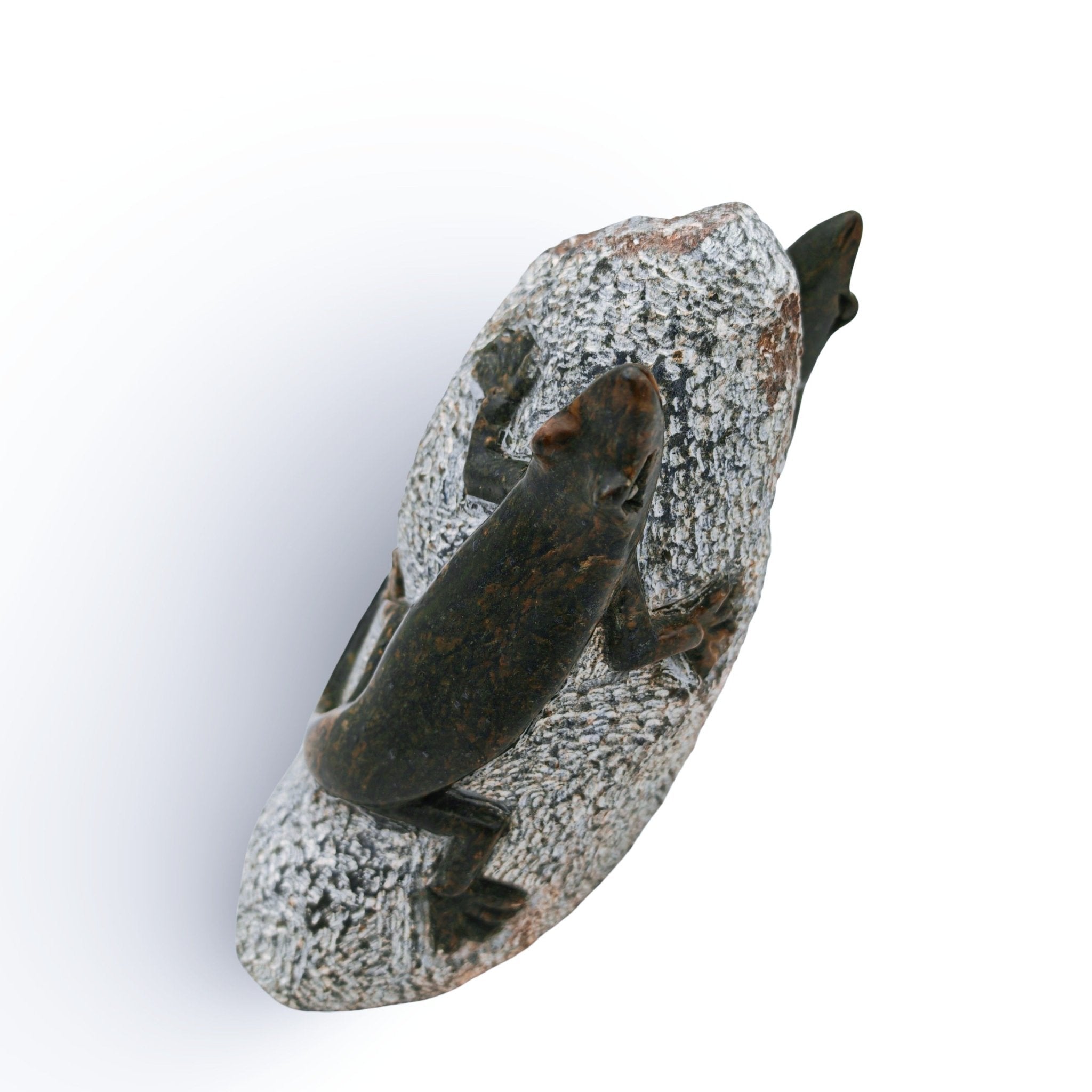 Ngoni Gatsi - Lizards - Shona - Art Shop - Kunst Skulptur aus Stein, dekorativ für den Aussenbereich und Interior