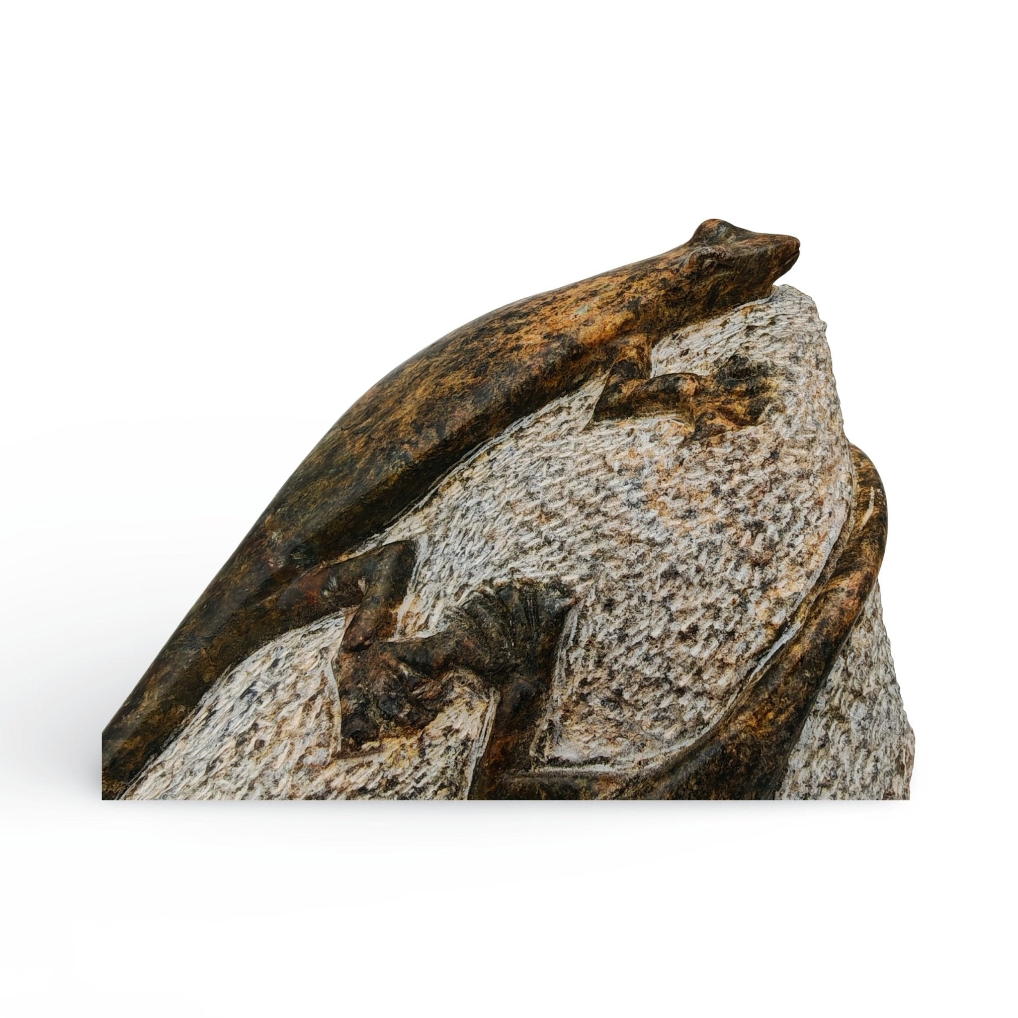 Ngoni Gatsi - Lizards - Shona - Art Shop - Kunst Skulptur aus Stein, dekorativ für den Aussenbereich und Interior