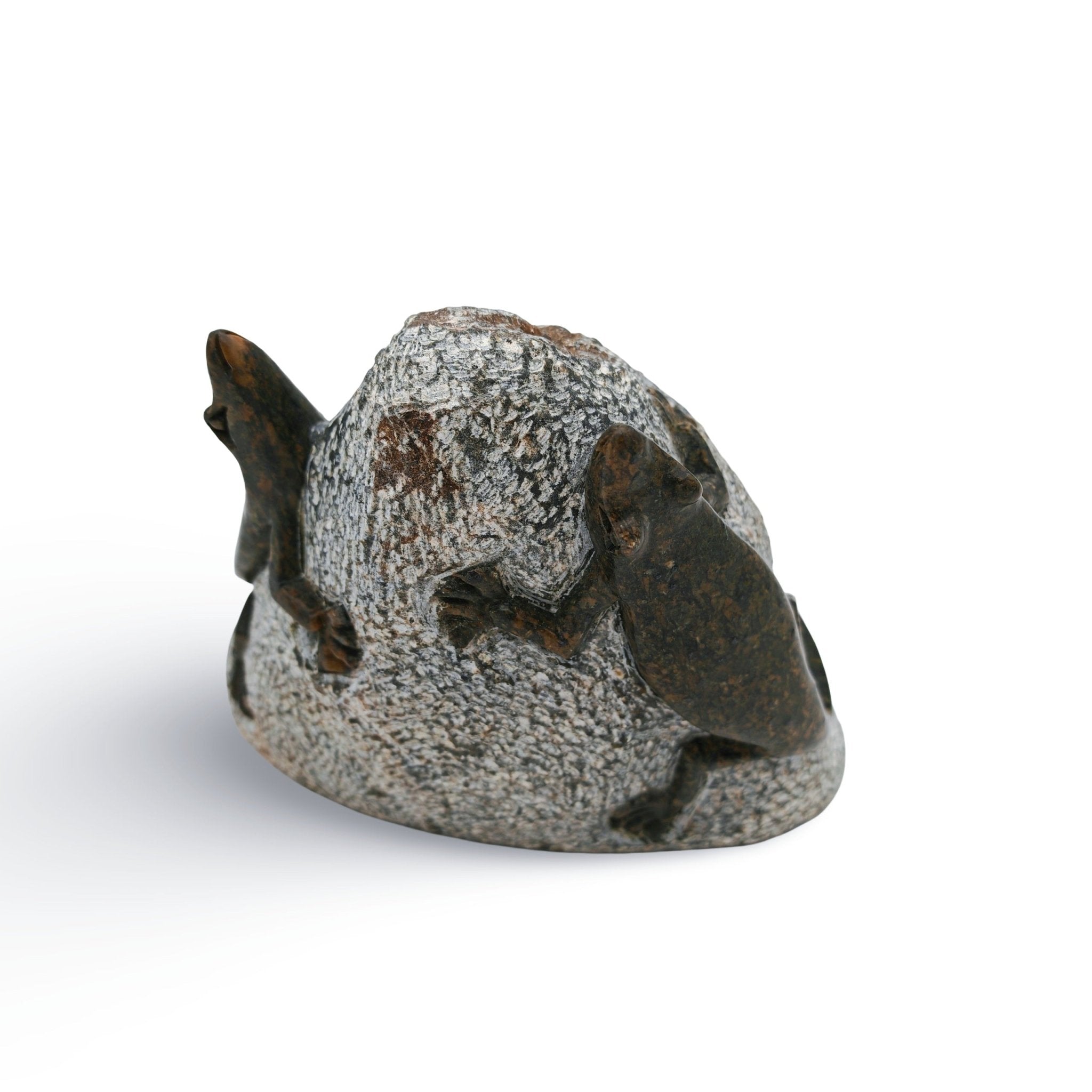 Ngoni Gatsi - Lizards - Shona - Art Shop - Kunst Skulptur aus Stein, dekorativ für den Aussenbereich und Interior