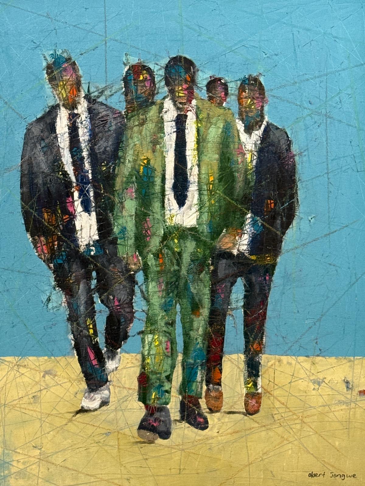 Obert Jongwe - After the Meeting - Shona - Art Shop - Kunst Skulptur aus Stein, dekorativ für den Aussenbereich und Interior