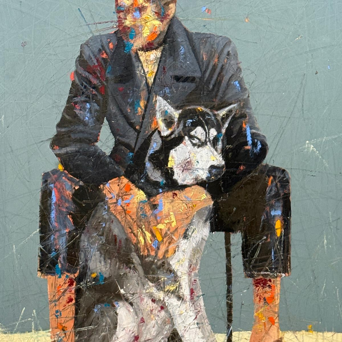 Obert Jongwe - Man with a Dog - Shona - Art Shop - Kunst Skulptur aus Stein, dekorativ für den Aussenbereich und Interior