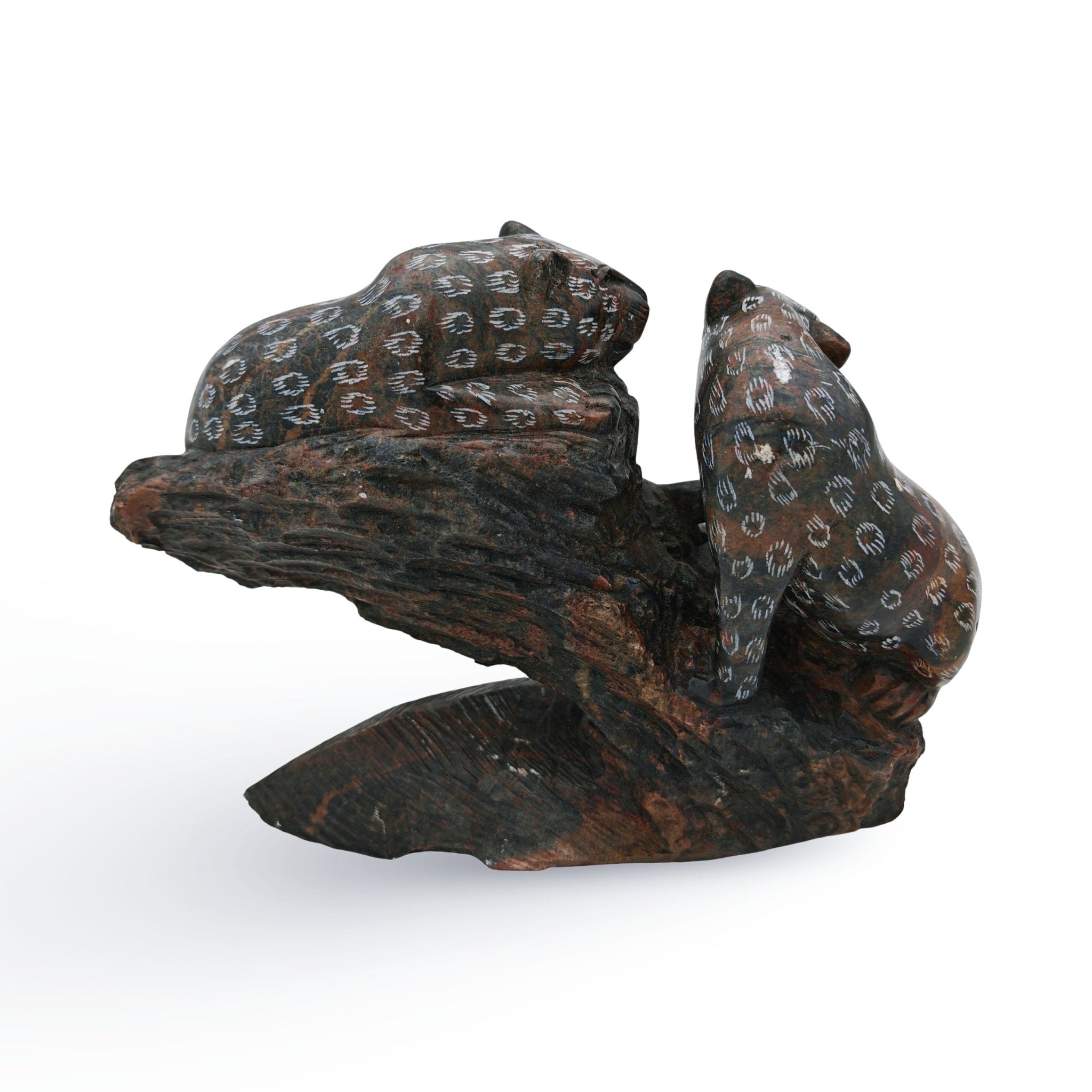 Wedy Zvarinoita - Leopards - Shona - Art Shop - Kunst Skulptur aus Stein, dekorativ für den Aussenbereich und Interior