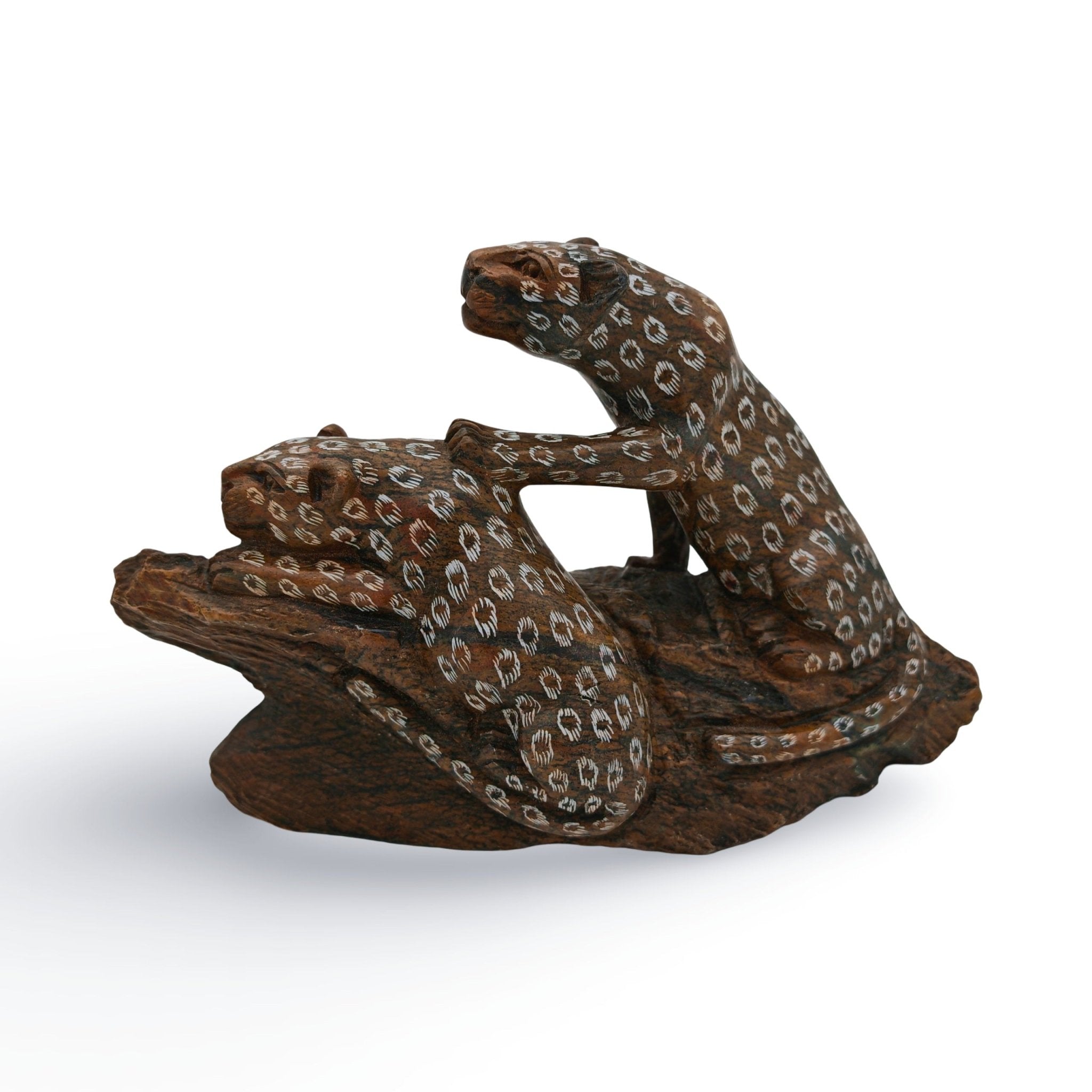 Wedy Zvarinoita - Leopards - Shona - Art Shop - Kunst Skulptur aus Stein, dekorativ für den Aussenbereich und Interior