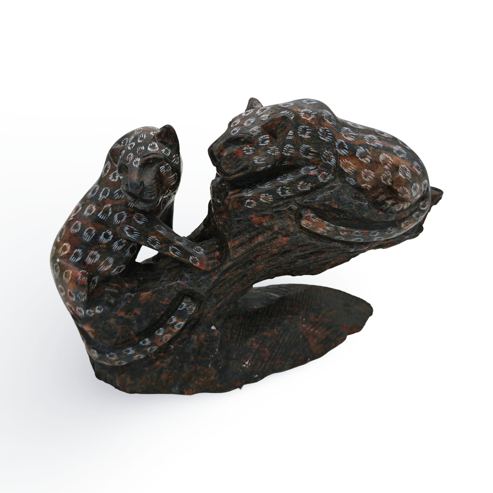 Wedy Zvarinoita - Leopards - Shona - Art Shop - Kunst Skulptur aus Stein, dekorativ für den Aussenbereich und Interior