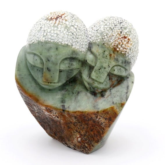 Abel Makuvise - Cute Couple - Shona-Art Shop - Kunst Skulptur aus Stein, dekorativ für den Aussenbereich und Interior