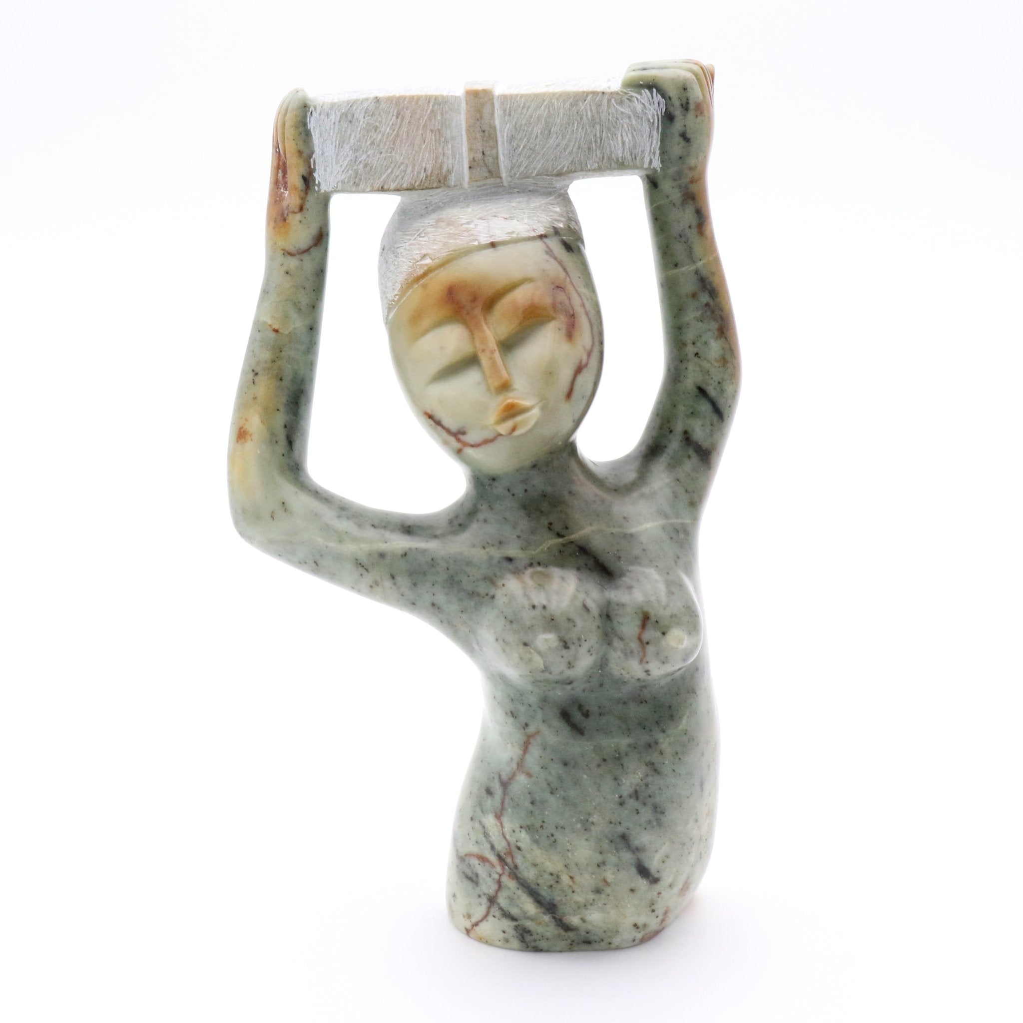 Benjamin Katerere - Woman Carrying - Shona-Art Shop - Kunst Skulptur aus Stein, dekorativ für den Aussenbereich und Interior