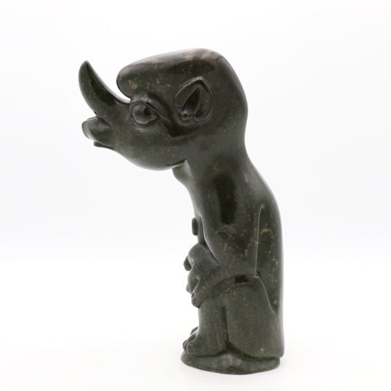 Bernard Matemera - Rhino Man - Shona-Art Shop - Kunst Skulptur aus Stein, dekorativ für den Aussenbereich und Interior