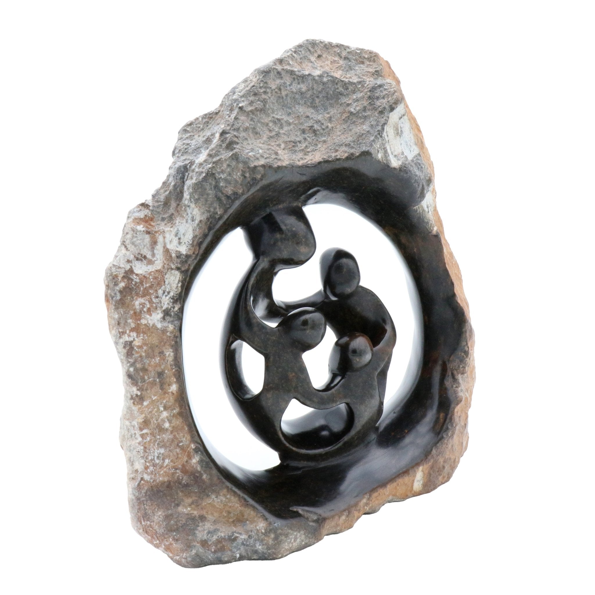 Chance Manyika -Family - Shona-Art Shop - Kunst Skulptur aus Stein, dekorativ für den Aussenbereich und Interior
