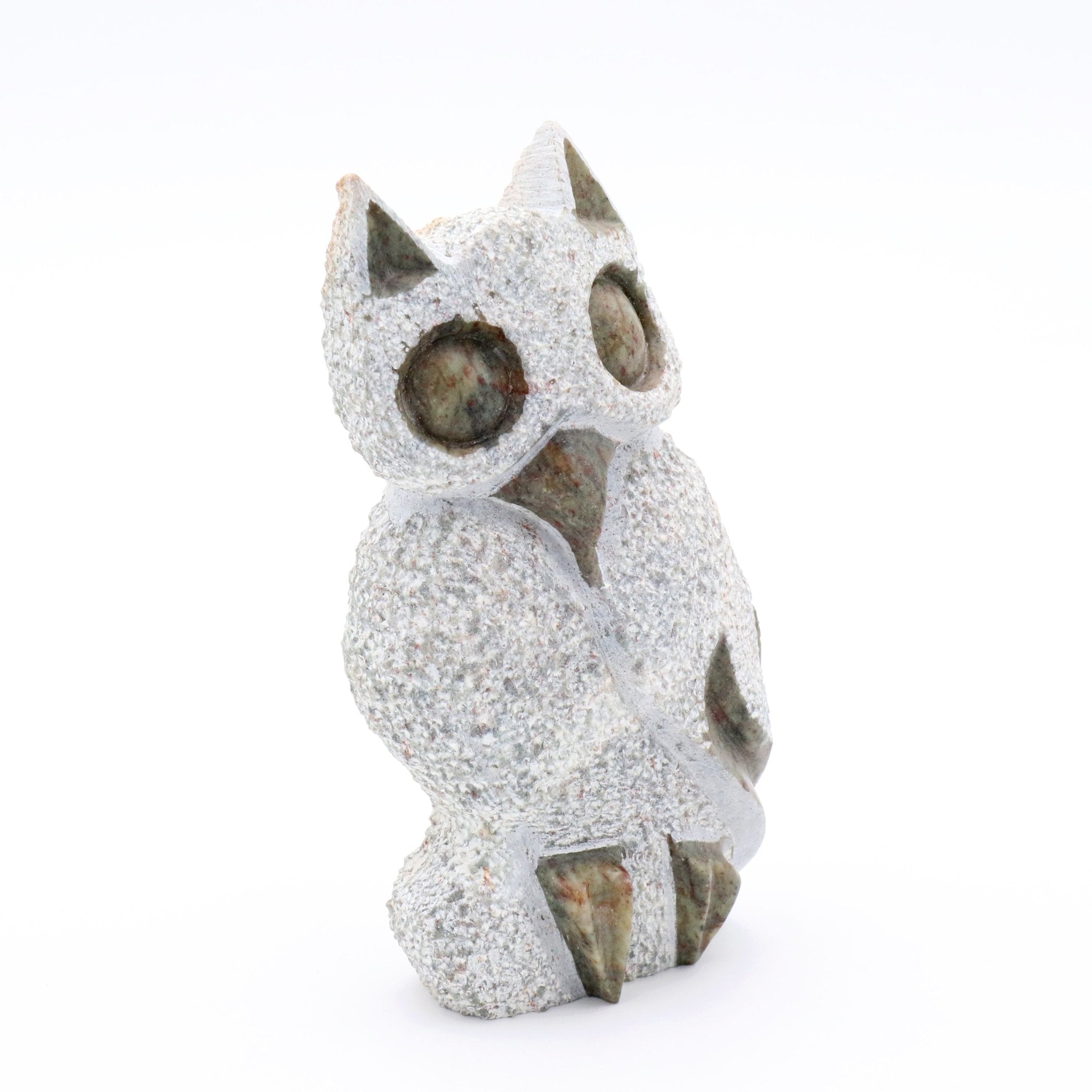 Charles Tom - Eule - Shona-Art Shop - Kunst Skulptur aus Stein, dekorativ für den Aussenbereich und Interior