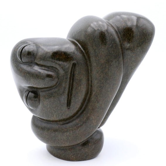 Fanizani Akuda - Schlange - Shona-Art Shop - Kunst Skulptur aus Stein, dekorativ für den Aussenbereich und Interior