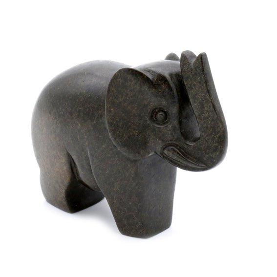 Juja Tembo - Elefant - Shona-Art Shop - Kunst Skulptur aus Stein, dekorativ für den Aussenbereich und Interior
