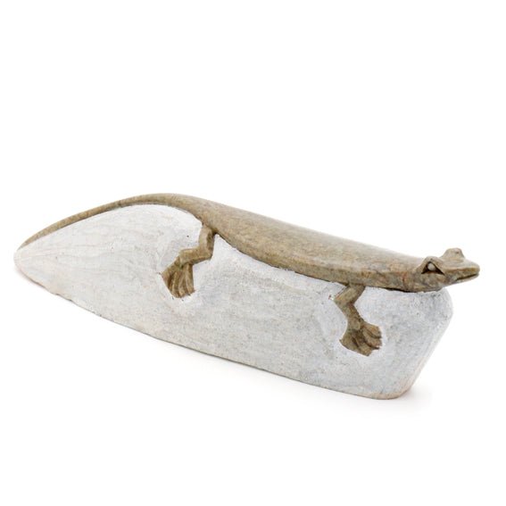 Ngoni Gatsi - Eidechse - Shona-Art Shop - Kunst Skulptur aus Stein, dekorativ für den Aussenbereich und Interior