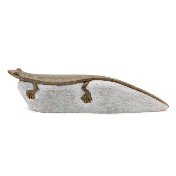 Ngoni Gatsi - Eidechse - Shona-Art Shop - Kunst Skulptur aus Stein, dekorativ für den Aussenbereich und Interior