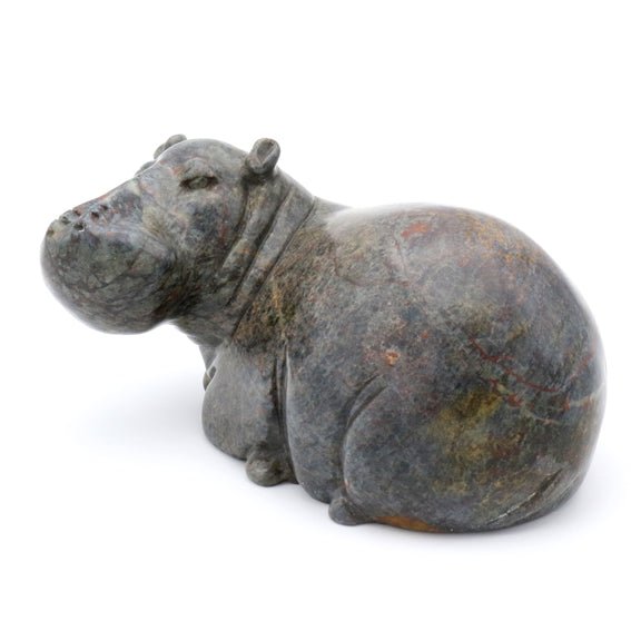 Nyasha Mabika - Hippo - Shona-Art Shop - Kunst Skulptur aus Stein, dekorativ für den Aussenbereich und Interior