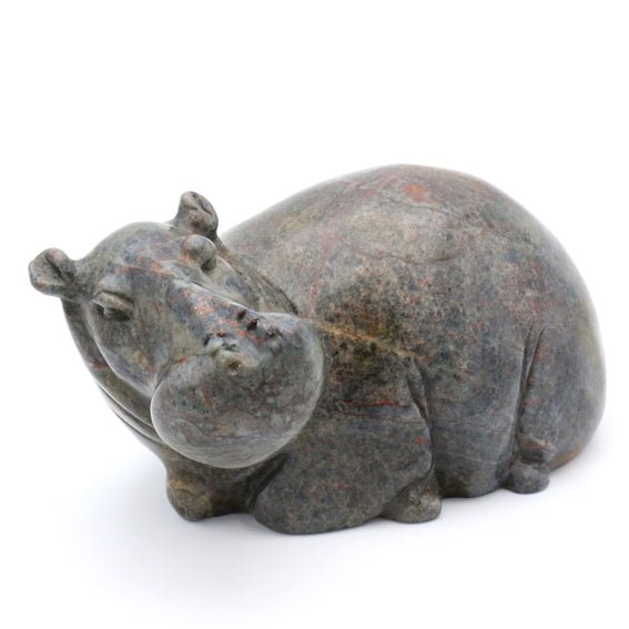 Nyasha Mabika - Hippo - Shona-Art Shop - Kunst Skulptur aus Stein, dekorativ für den Aussenbereich und Interior