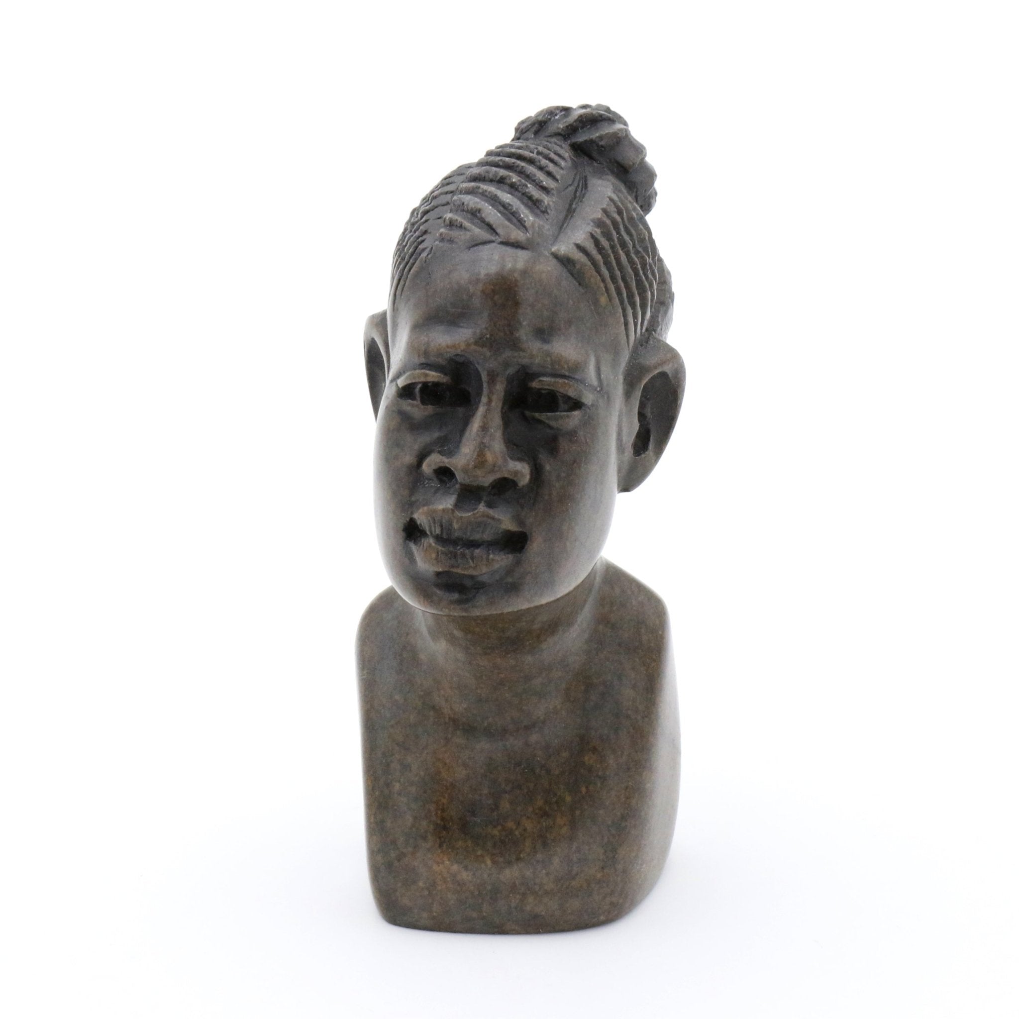 Obert Fidze - Portrait einer afrikanischen Frau - Shona-Art Shop - Kunst Skulptur aus Stein, dekorativ für den Aussenbereich und Interior