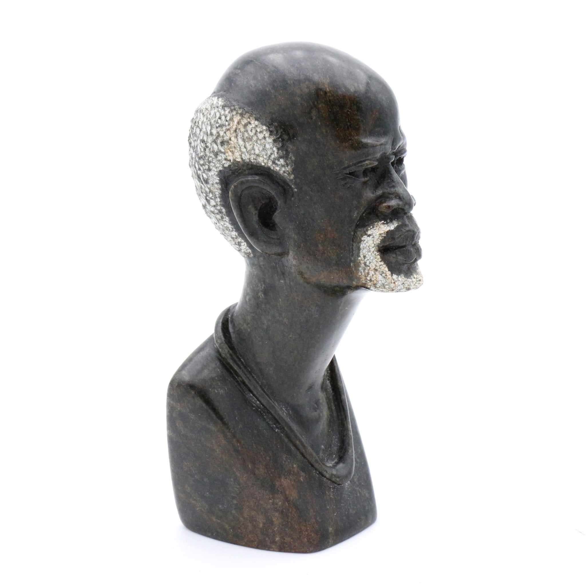 Obert Fidze - Porträt eines afrikanischen Mannes - Shona-Art Shop - Kunst Skulptur aus Stein, dekorativ für den Aussenbereich und Interior