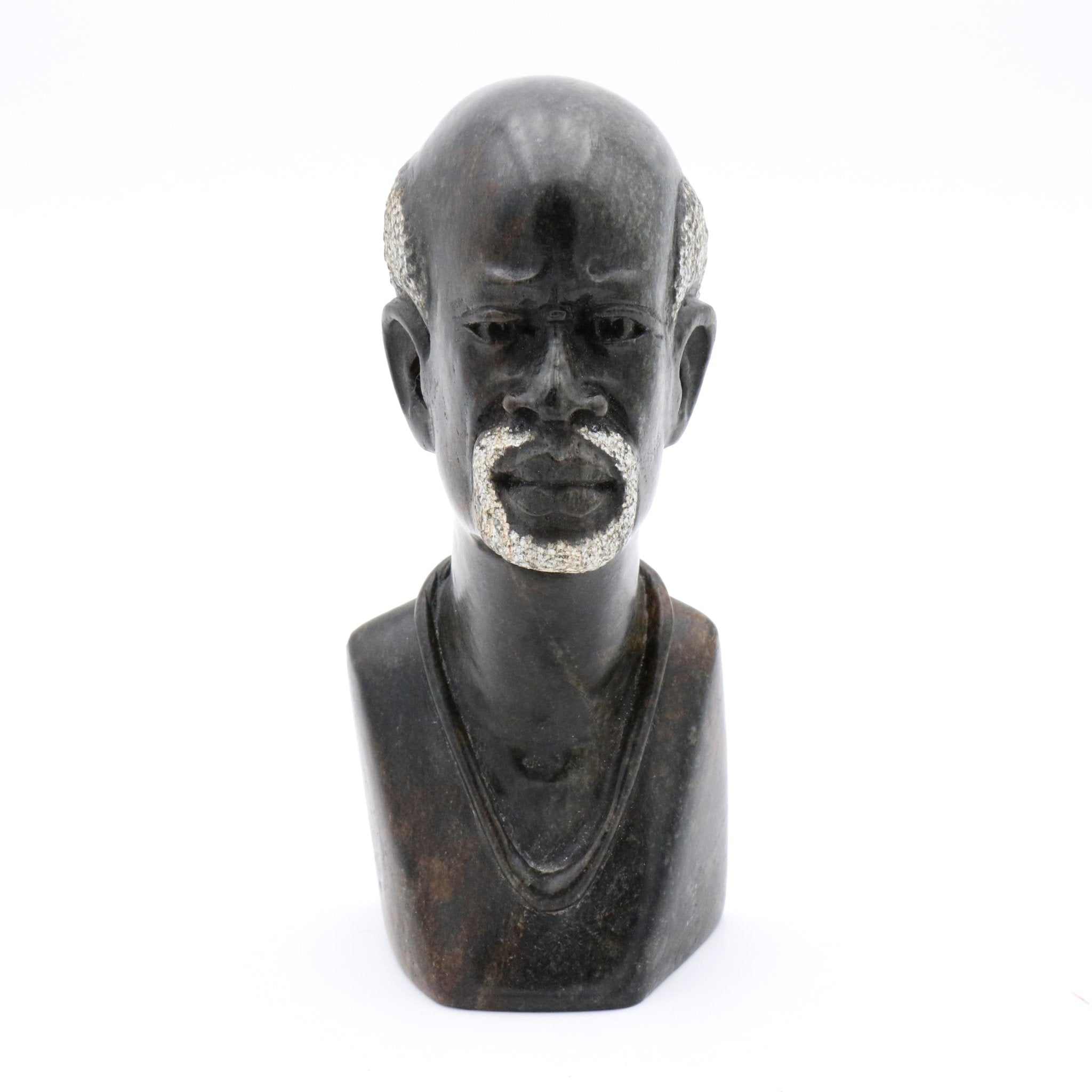 Obert Fidze - Porträt eines afrikanischen Mannes - Shona-Art Shop - Kunst Skulptur aus Stein, dekorativ für den Aussenbereich und Interior