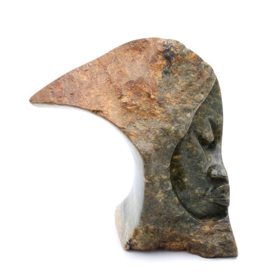 Peter Makuvise - Half Face - Shona-Art Shop - Kunst Skulptur aus Stein, dekorativ für den Aussenbereich und Interior