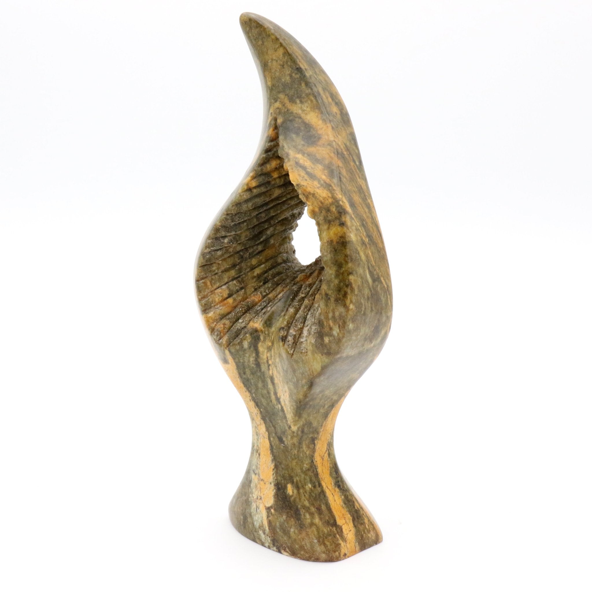 Peter Makuvise - Heart in Leaf - Shona-Art Shop - Kunst Skulptur aus Stein, dekorativ für den Aussenbereich und Interior