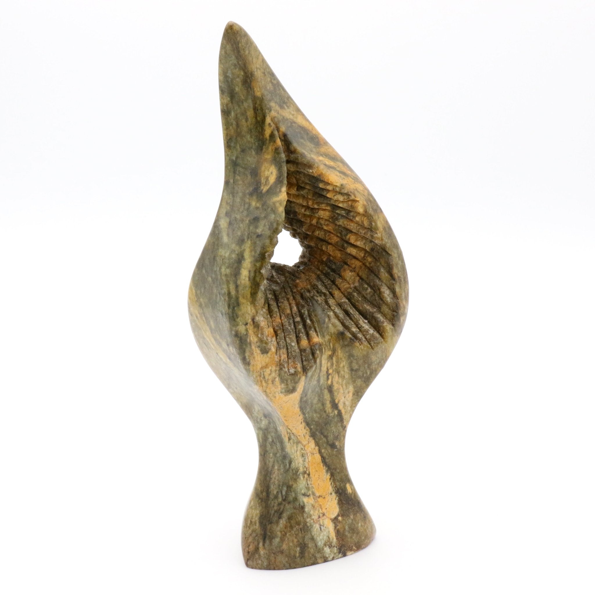 Peter Makuvise - Heart in Leaf - Shona-Art Shop - Kunst Skulptur aus Stein, dekorativ für den Aussenbereich und Interior