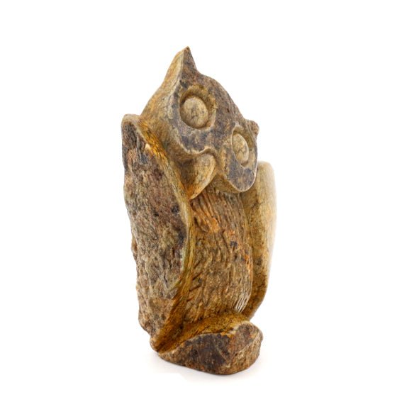 Peter Makuvise - Owl - Shona-Art Shop - Kunst Skulptur aus Stein, dekorativ für den Aussenbereich und Interior
