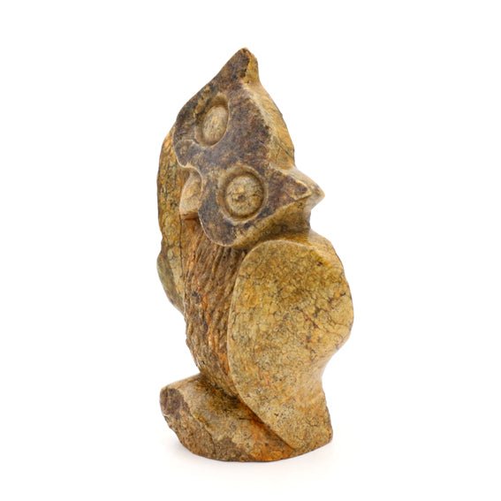 Peter Makuvise - Owl - Shona-Art Shop - Kunst Skulptur aus Stein, dekorativ für den Aussenbereich und Interior