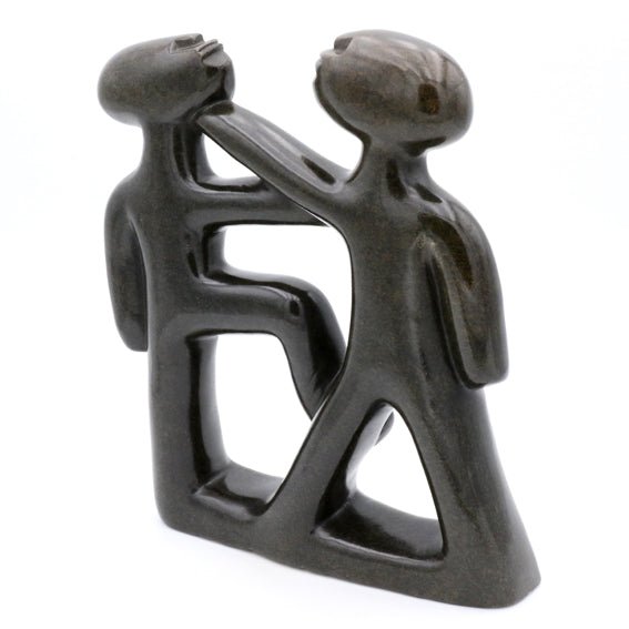 Prosper Chiroodza - Fight - Shona-Art Shop - Kunst Skulptur aus Stein, dekorativ für den Aussenbereich und Interior