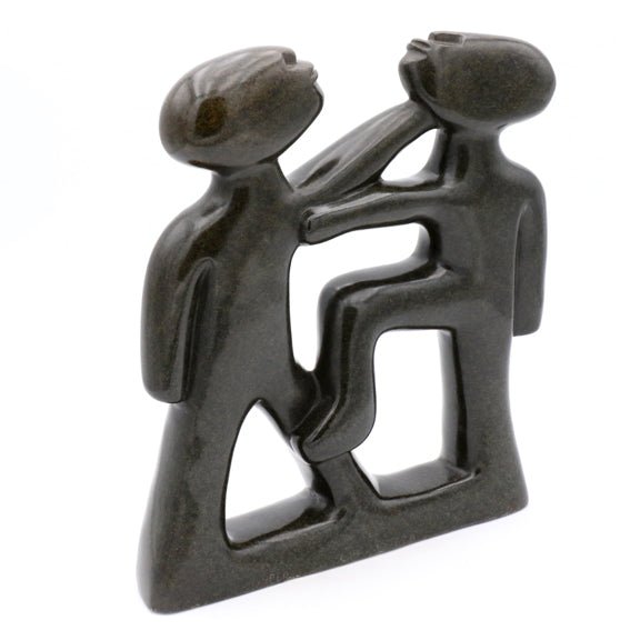 Prosper Chiroodza - Fight - Shona-Art Shop - Kunst Skulptur aus Stein, dekorativ für den Aussenbereich und Interior