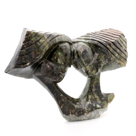 Witness Bonjisi - Sisters - Shona-Art Shop - Kunst Skulptur aus Stein, dekorativ für den Aussenbereich und Interior
